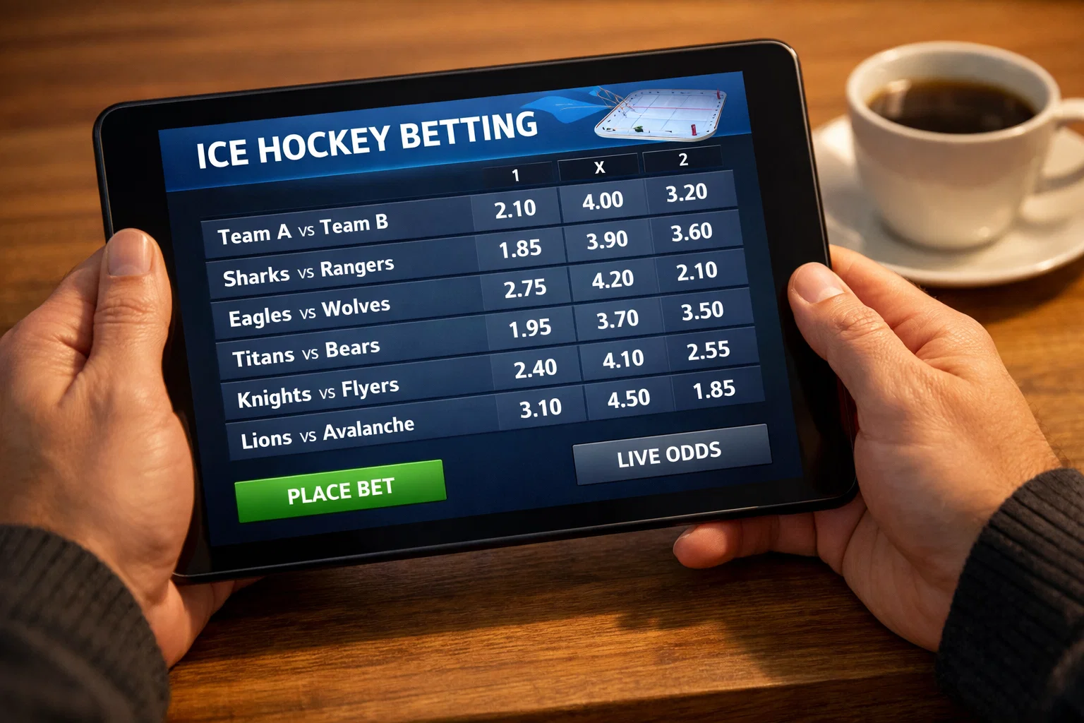 Spelmarknader och oddstavla för ishockeybetting